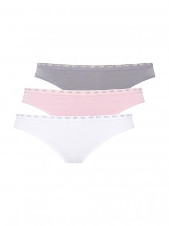 U.S.POLO ASSN bokové kalhotky 66244 3PACK bílá, růžová, šedá